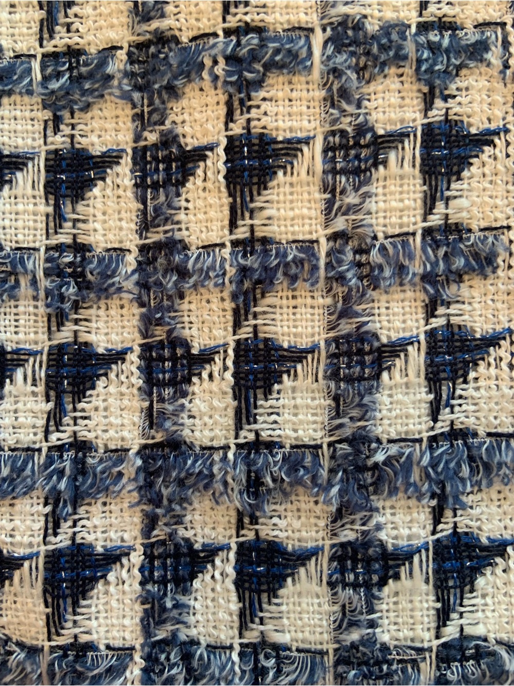 LOFT Navy and White Houndstooth Mini Skirt - Picture 3 of 6